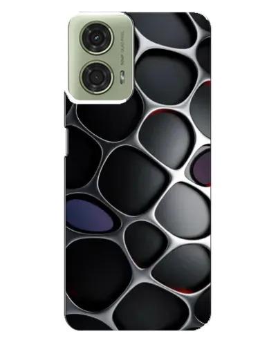 Чехол для Motorola MOTO G24 с картинкой «Объемная темная решетка»