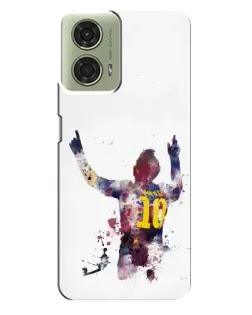 Чехол для Motorola MOTO G24 с картинкой «Акварельный Месси Барселона»