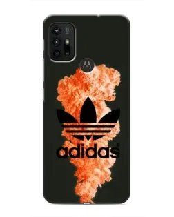 Чехол для Motorola MOTO G30 с картинкой «Оранжевый дым Adidas»