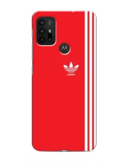 Чехол для Motorola MOTO G30 с картинкой «Красный минимализм Adidas»