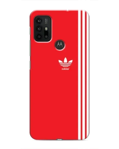 Чехол для Motorola MOTO G30 с картинкой «Красный минимализм Adidas»