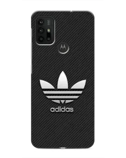 Чехол для Motorola MOTO G30 с картинкой «Adidas Карбоновая текстура»