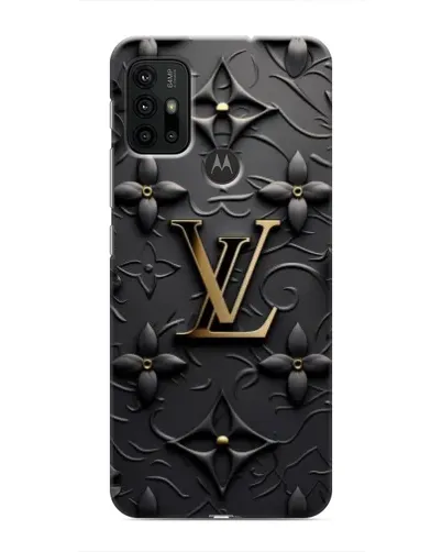 Чехол для Motorola MOTO G30 с картинкой «Кожаная текстура LV»