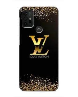Чехол для Motorola MOTO G30 с картинкой «LV — золотые искры»