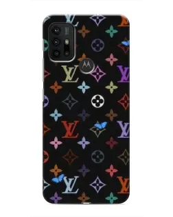 Чехол для Motorola MOTO G30 с картинкой «Цветная монограмма LV»