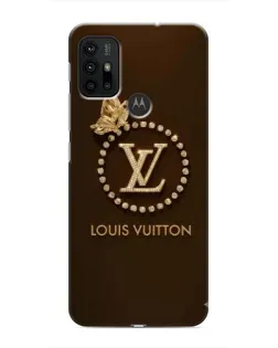 Чехол для Motorola MOTO G30 с картинкой «LV — золотая печать»