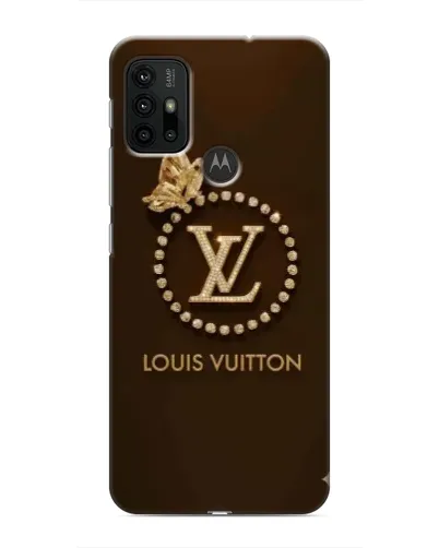 Чехол для Motorola MOTO G30 с картинкой «LV — золотая печать»