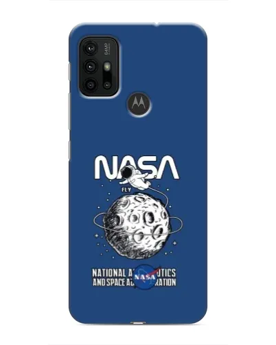 Чехол для Motorola MOTO G30 с картинкой «NASA — лунная миссия»