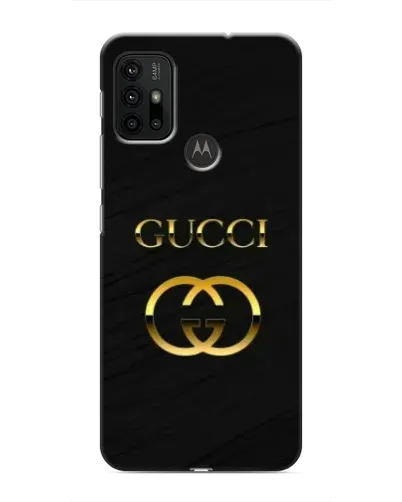 Чехол для Motorola MOTO G30 с картинкой «Золотой логотип Gucci»