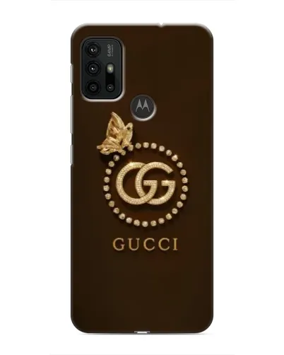Чехол для Motorola MOTO G30 с картинкой «Gucci — золотая бабочка»