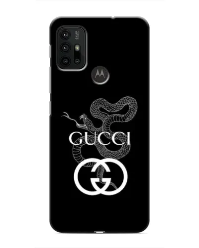 Чехол для Motorola MOTO G30 с картинкой «Gucci — серебряная змея»