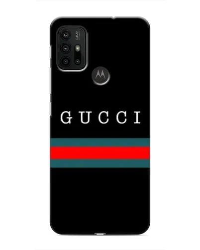 Чехол для Motorola MOTO G30 с картинкой «Gucci — красный пояс»