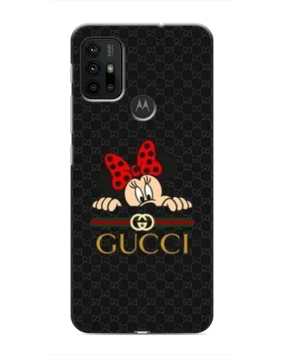 Чехол для Motorola MOTO G30 с картинкой «Минни Маус Gucci — черный»