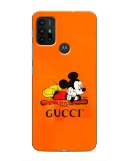 Чехол для Motorola MOTO G30 с картинкой «Микки Маус Gucci — оранж»