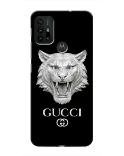 Чехол для Motorola MOTO G30 с картинкой «Gucci — серебряный лев»