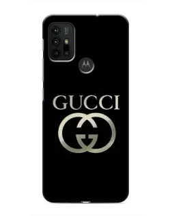 Чехол для Motorola MOTO G30 с картинкой «Gucci — золото на черном»
