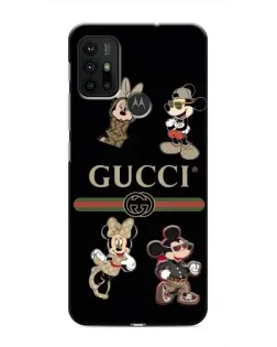 Чехол для Motorola MOTO G30 с картинкой «Gucci — герои Disney и монограмма»