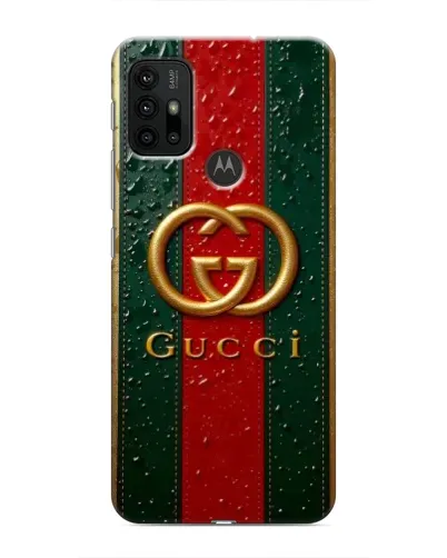 Чехол для Motorola MOTO G30 с картинкой «Gucci — фирменная полоса и золото» Чехол для Motorola MOTO G30 с картинкой «Gucci — фирменная полоса и золото»