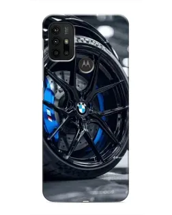 Чехол для Motorola MOTO G30 с картинкой «Колесо BMW вблизи»