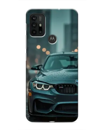 Чехол для Motorola MOTO G30 с картинкой «BMW в огнях города»