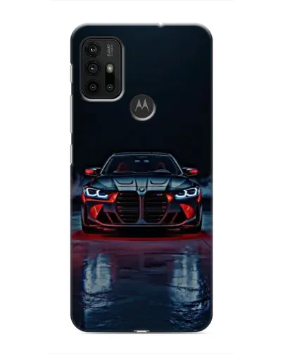 Чехол для Motorola MOTO G30 с картинкой «BMW на мокрой дороге»