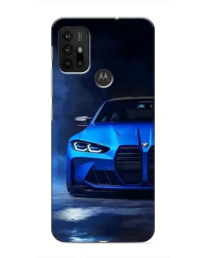 Чехол для Motorola MOTO G30 с картинкой «Голубая BMW M4»