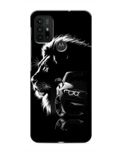 Чехол для Motorola MOTO G30 с картинкой «BMW и лев»
