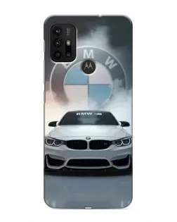 Чехол для Motorola MOTO G30 с картинкой «BMW в белом дыму»