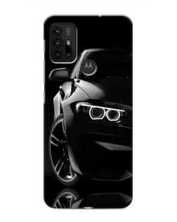 Чехол для Motorola MOTO G30 с картинкой «Черная BMW — профиль»
