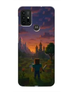 Чехол для Motorola MOTO G30 с картинкой «Стив у башни» Чехол для Motorola MOTO G30 с картинкой «Стив у башни»
