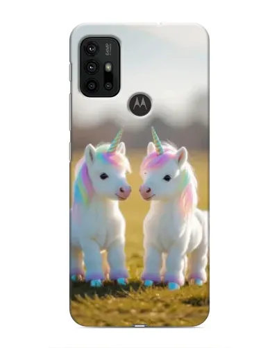 Чехол для Motorola MOTO G30 с картинкой «Пара единорогов»