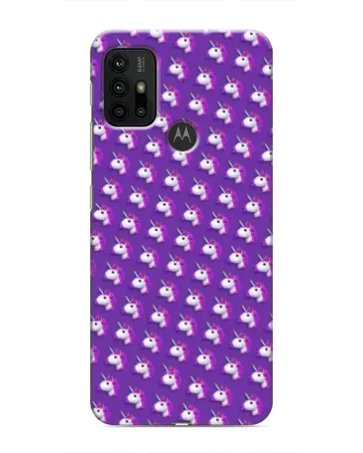 Чехол для Motorola MOTO G30 с картинкой «Единороги на фиолетовом»