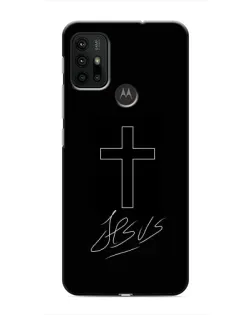 Чехол для Motorola MOTO G30 с картинкой «Графический крест Jesus»