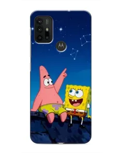 Чехол для Motorola MOTO G30 с картинкой «Губка Боб и Патрик ночью» Чехол для Motorola MOTO G30 с картинкой «Губка Боб и Патрик ночью»