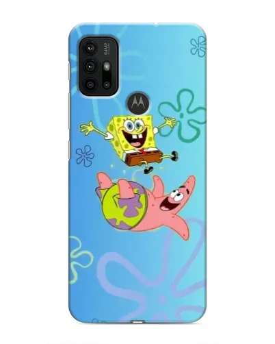 Чехол для Motorola MOTO G30 с картинкой «Спанч Боб и Патрик»