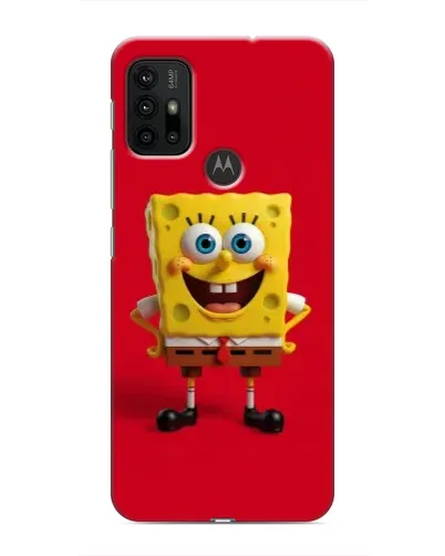 Чехол для Motorola MOTO G30 с картинкой «Спанч Боб на красном»