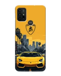 Чехол для Motorola MOTO G30 с картинкой «Желтый Lamborghini город» Чехол для Motorola MOTO G30 с картинкой «Желтый Lamborghini город»