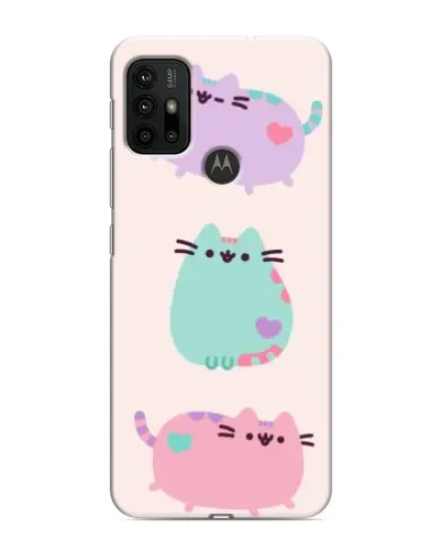 Чехол для Motorola MOTO G30 с картинкой «Pusheen трио»