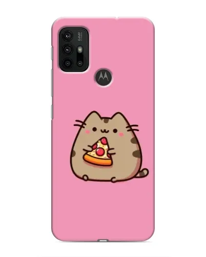 Чехол для Motorola MOTO G30 с картинкой «Пушин с пиццей»