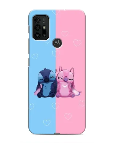 Чехол для Motorola MOTO G30 с картинкой «Stitch и Angel Love»