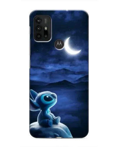 Чехол для Motorola MOTO G30 с картинкой «Лунная ночь Стича»