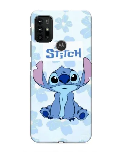 Чехол для Motorola MOTO G30 с картинкой «Stitch среди цветов»