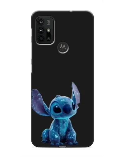 Чехол для Motorola MOTO G30 с картинкой «Стич на черном»