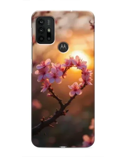 Чехол для Motorola MOTO G30 с картинкой «Розовый цвет сердце на фоне заката» Чехол для Motorola MOTO G30 с картинкой «Розовый цвет сердце на фоне заката»