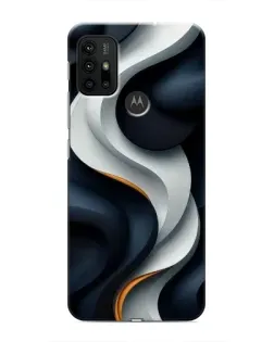 Чехол для Motorola MOTO G30 с картинкой «Объемные черно-белые ленты» Чехол для Motorola MOTO G30 с картинкой «Объемные черно-белые ленты»