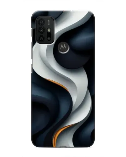Чехол для Motorola MOTO G30 с картинкой «Объемные черно-белые ленты» Чехол для Motorola MOTO G30 с картинкой «Объемные черно-белые ленты»