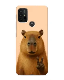 Чехол для Motorola MOTO G30 с картинкой «Капибара виктория»