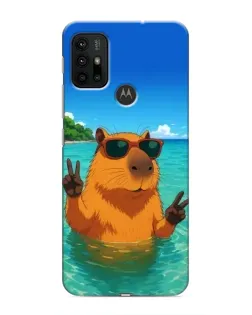 Чехол для Motorola MOTO G30 с картинкой «Морская капибара»