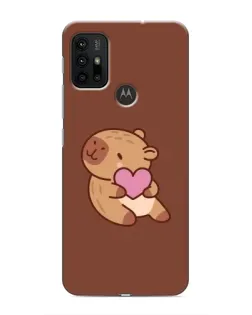 Чехол для Motorola MOTO G30 с картинкой «Капибара с сердцем»