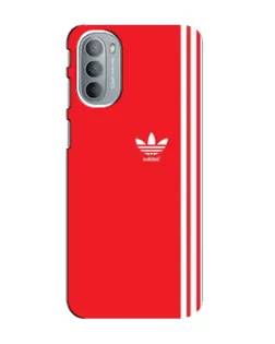 Чехол для Motorola MOTO G31 с картинкой «Красный минимализм Adidas»